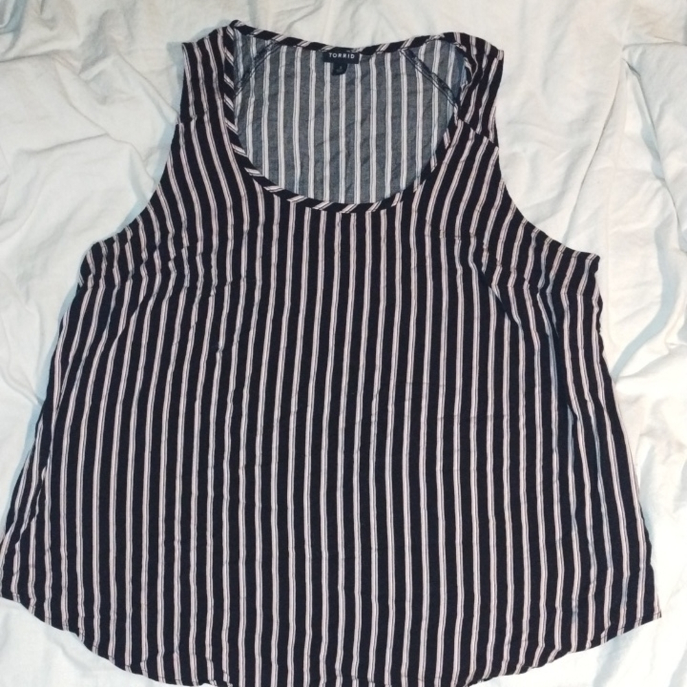 Torrid Black and White Striped Women's Top